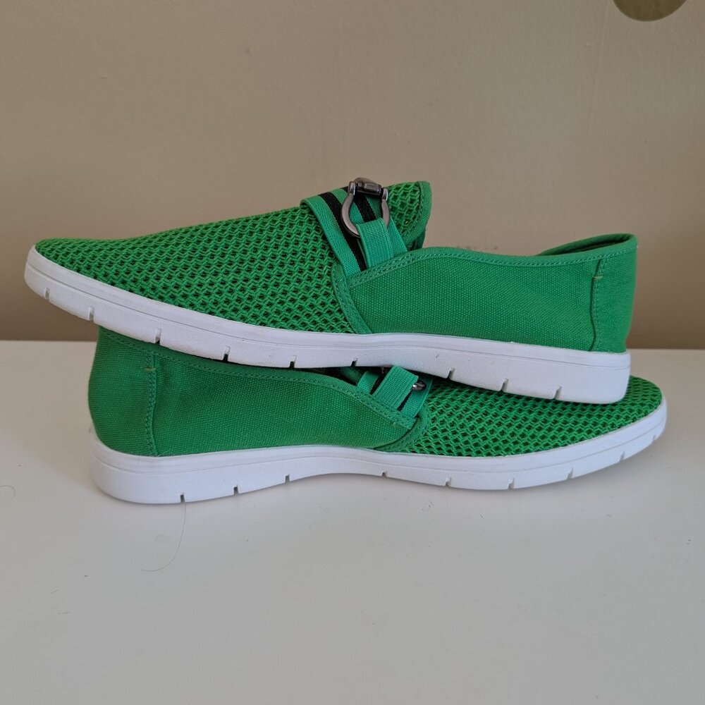 Men's Bright Green Aldo Mesh Canvas Slip-Ons - Men's 9 - Picture 4 of 5
